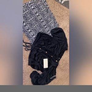 Skirt and black crop top